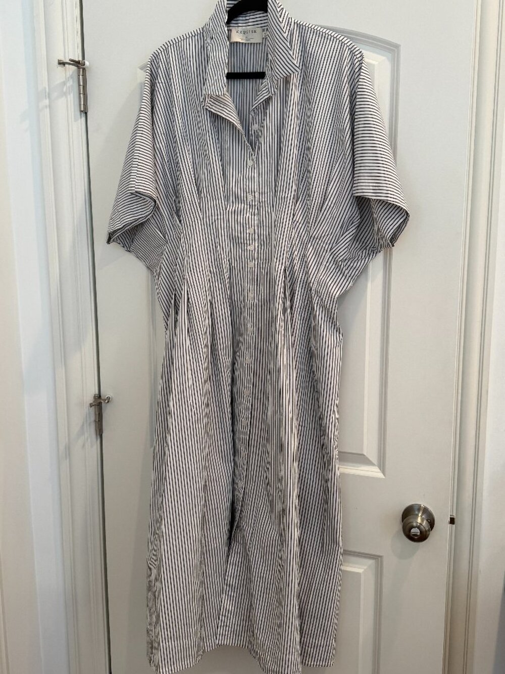 The Tobie Shirt Dress by Exquise -  2X – Navy/White - Picture 2 of 4